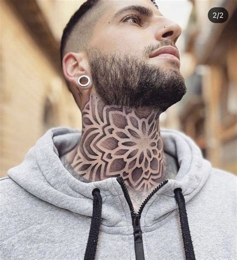 mandala throat tattoos|throat tattoo ideas for men.